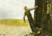 Christian Krohg et nodskud oil painting artist